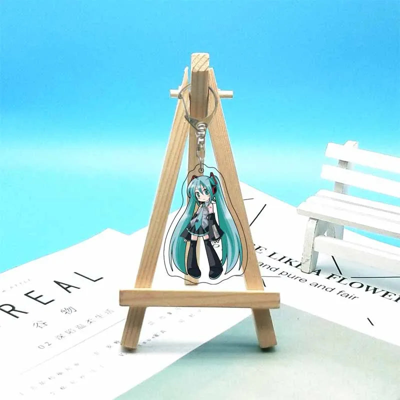 Hatsune Miku Anime Acrylic Cute Cartoon Figure Bag Charms Key Ring Keychain Pendant Car Friends Couple Jewelry Gift Fashion