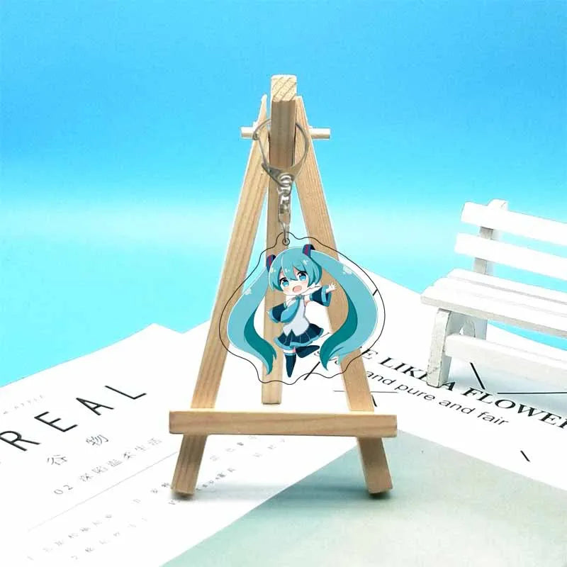 Hatsune Miku Anime Acrylic Cute Cartoon Figure Bag Charms Key Ring Keychain Pendant Car Friends Couple Jewelry Gift Fashion