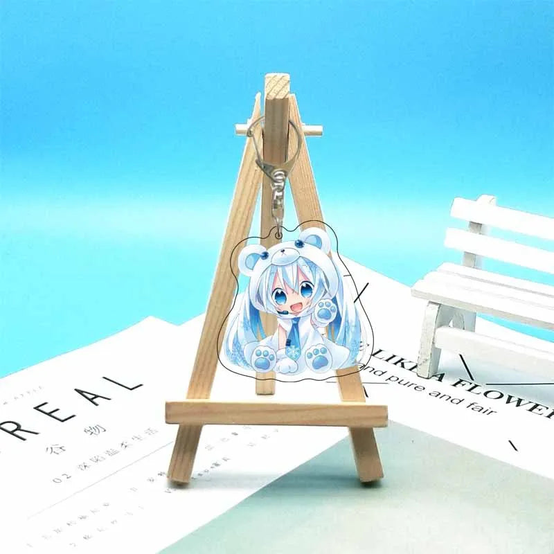 Hatsune Miku Anime Acrylic Cute Cartoon Figure Bag Charms Key Ring Keychain Pendant Car Friends Couple Jewelry Gift Fashion