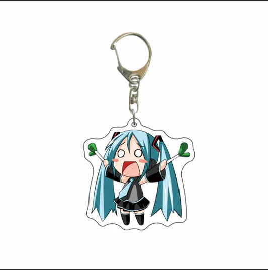 Hatsune Miku Anime Acrylic Cute Cartoon Figure Bag Charms Key Ring Keychain Pendant Car Friends Couple Jewelry Gift Fashion