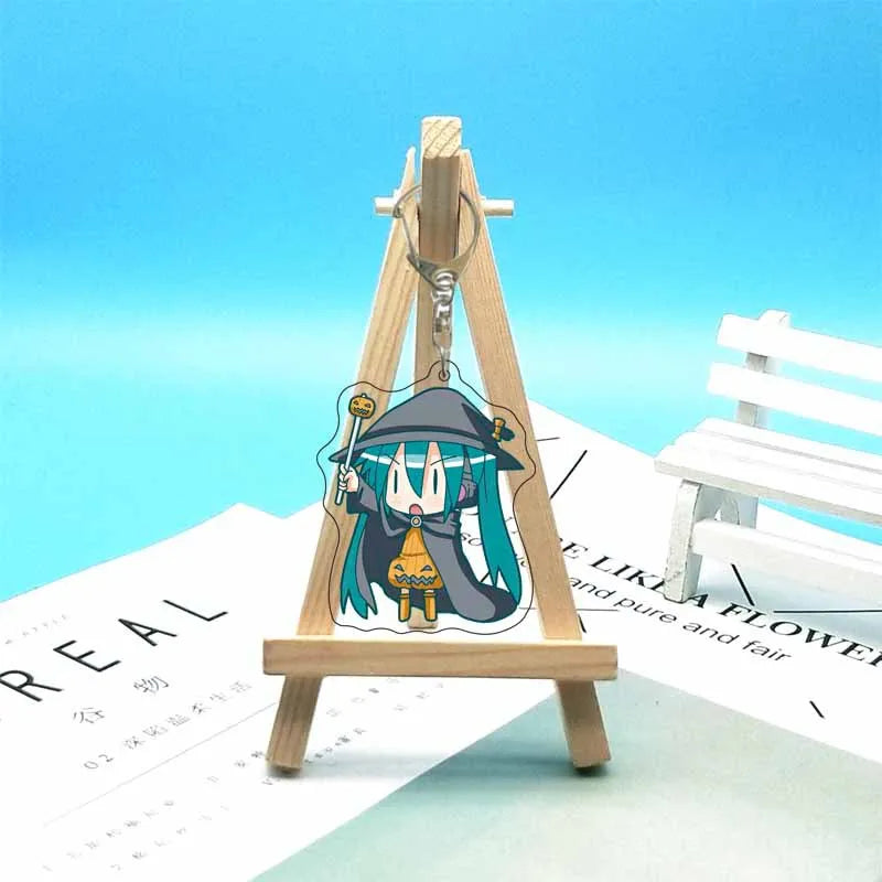 Hatsune Miku Anime Acrylic Cute Cartoon Figure Bag Charms Key Ring Keychain Pendant Car Friends Couple Jewelry Gift Fashion