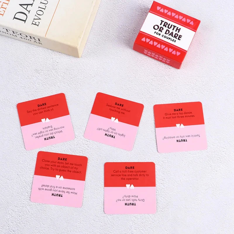 1Box Mini Small Size Truth Or Dare For Couples Cards Games Lovers Board Game Supply Supply Christmas Halloween Thanksgiving Gift