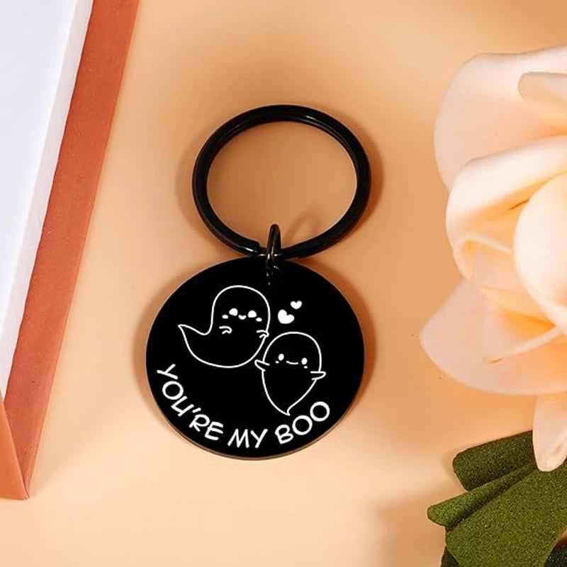 Halloween Keychain Gifts for Girlfriend Boyfriend Valentines Day Cute Spooky Basket Stuffers BirhthdayChristmas Ghost Boo Gifts