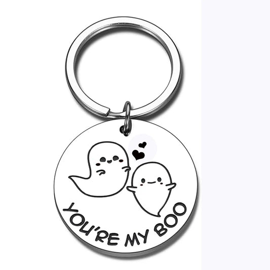 Halloween Keychain Gifts for Girlfriend Boyfriend Valentines Day Cute Spooky Basket Stuffers BirhthdayChristmas Ghost Boo Gifts