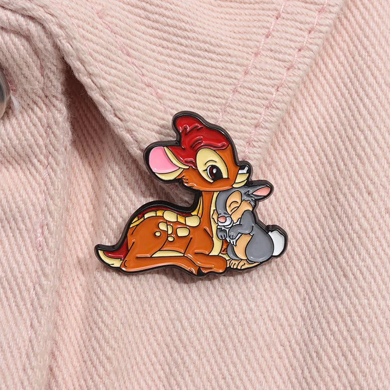 Cartoon Dinosaur Frog Animals Lovers Enamel Brooch Fox Cat Ghost Dog Metal Badge Punk Anime Lapel Pins Jewelry Gifts For Lovers