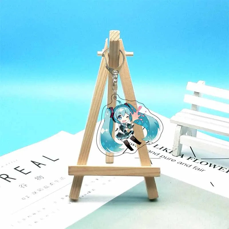 Hatsune Miku Anime Acrylic Cute Cartoon Figure Bag Charms Key Ring Keychain Pendant Car Friends Couple Jewelry Gift Fashion