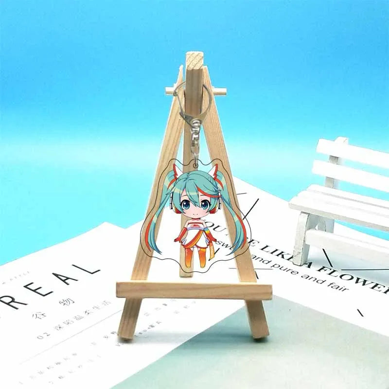 Hatsune Miku Anime Acrylic Cute Cartoon Figure Bag Charms Key Ring Keychain Pendant Car Friends Couple Jewelry Gift Fashion