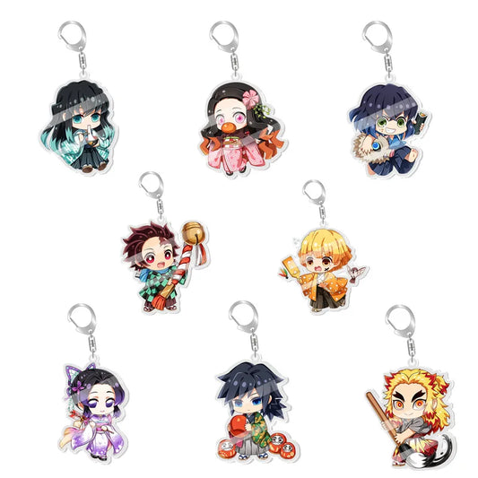 Demon Slayer Kamado Nezuko Key Chains Anime Figure Tokitou Muichirou Hashibira Inosuke Keychain Kawaii Pendant Accessory Gift