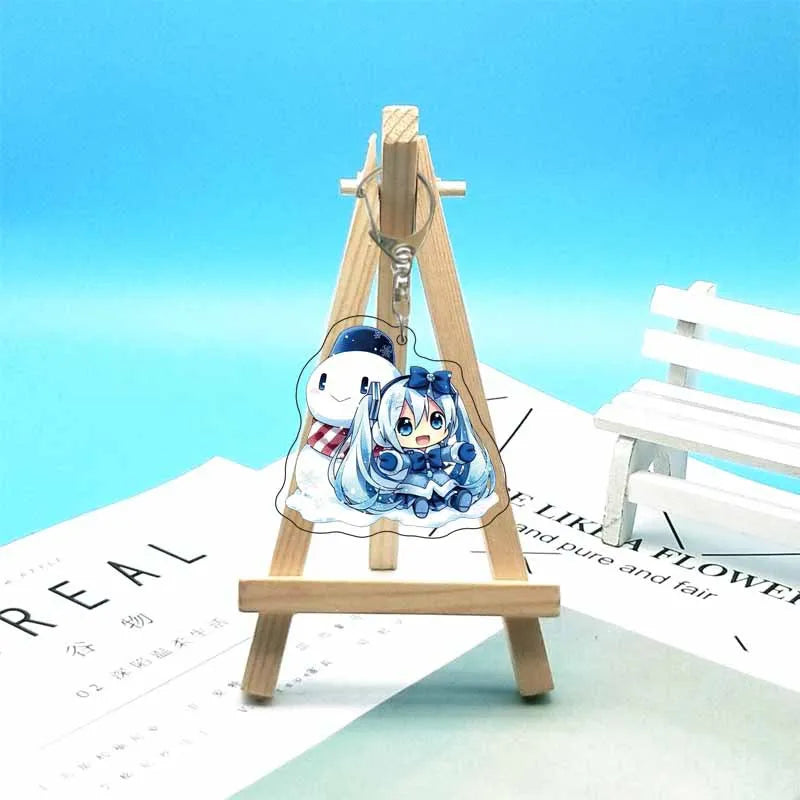 Hatsune Miku Anime Acrylic Cute Cartoon Figure Bag Charms Key Ring Keychain Pendant Car Friends Couple Jewelry Gift Fashion